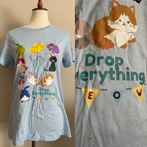 Kitty Tshirt Drop Everything Meow